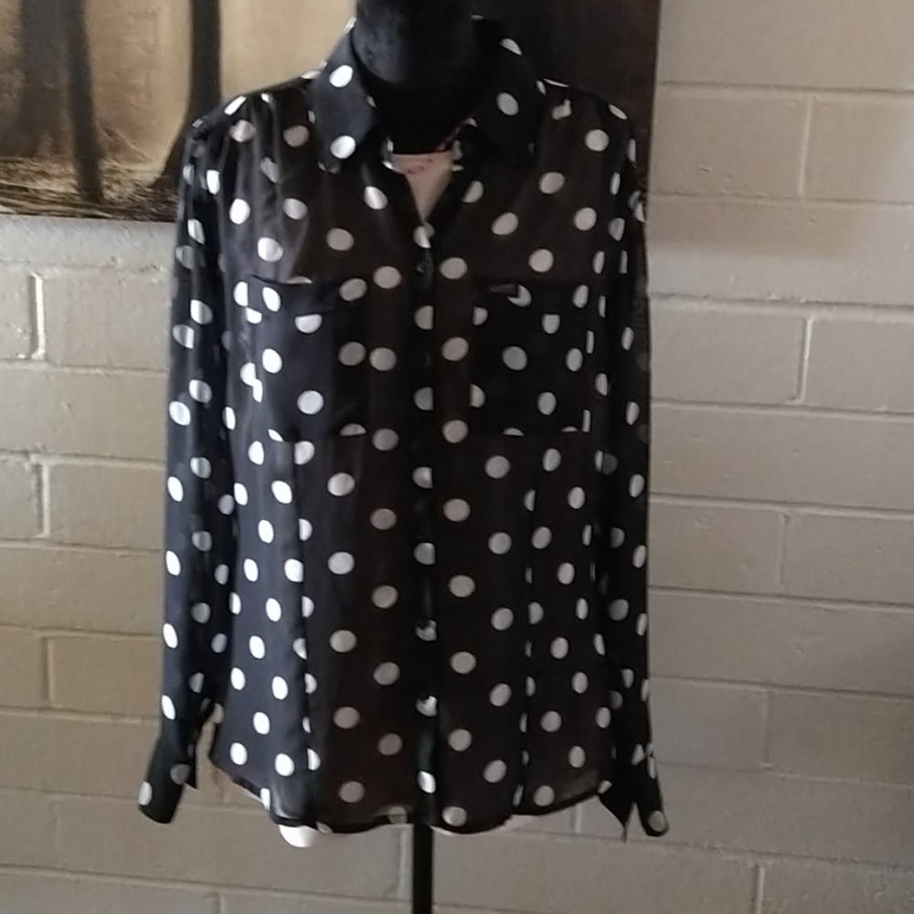 Guess classy polka-dot button up shirt